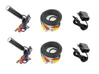 Diysecuritycameraworld, 2 of Outdoor Built-in Sony CCD Bullet Security Cameras Weatherproof 3.6mm Wide View Angle Lens for CCTV DVR Home Surveillance System with Power Supply