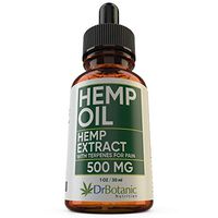 DrBotanic Nutrition Hemp Oil 500mg Drops Rich in Omega 3-6-9 Helps with Pain, Anxiety and Sleep
