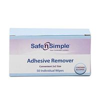 Safe n' Simple Adhesive Remover Wipes, Large, Pack of 50, Individually Wrapped Wipes