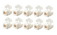 C&E Keystone 6C RJ12 Jack, Ivory, 10-Pack (CNE439841)