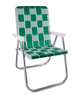 Lawn Chair USA Folding Aluminum Webbing Chair (Classic, Green//White)