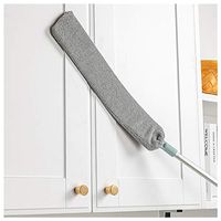 77JOK Dust Cleaner - Retractable Gap Dust Cleaning Artifact with Replacement Cloth - Good Grips Microfiber Hand Duster Removable and Washable Telescopic Dust Collector for Home Bedroom Kitchen (Gray)