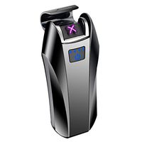 Aibote Dual Arc Plasma Cigarette Lighter,With Power Display Screen,Touch Sensor Switch,Electric Metal Flameless Windproof USB Rechargeable Lighters (Black)