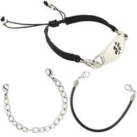 Value Pack (3) Medical Alert ID Bracelets | Free Engraving | Fun Interchangeable Styles |Custom Size | Fits Womens & Teens | Naya