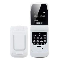 ZYSUS Long-CZ J9 Mini Flip Style Mobile Phone, 0.66 inch, 18 Keys, Support Bluetooth, FM, SOS, Anti-Lost, Magic Sound, Auto Answering, GSM, Single SIM(Black) (Color : White)