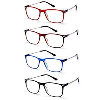 EFE Reading Glasses for Men and Women, 4 Pack Fashion Wayfarer Style Thin Eyewear with case +2.5