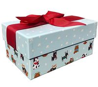 Molly & Rex Holiday Dogs Decorative Keepsake Gift Box with Red Bow 15227