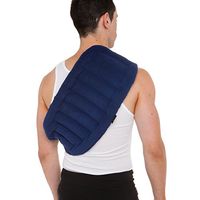 Sunny Bay Lower Back and Shoulder Joint Heat Wrap with Strap, 10"x18" Heat Pad, Microwave Hot/Cold, Reusable, Portable, Navy Blue