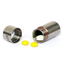 Titaner Titanium Waterproof Tablet Pill Box Medicine Capsule First aid Bottle Portable Container/Case Travel Kits Outdoor Camping (1.097oz) (Gray)