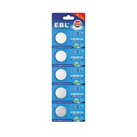 EBL CR2016 Type 2016 / DL2016 / ECR2016 3V Lithium Coin Button Cell Battery for Watch Toys Electronic 5 Pack