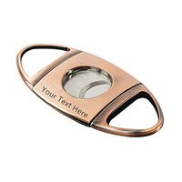 Personalised Cigar Cutter Stainless Steel Double Blade Guillotine Cigar Scissors with Free Engraving(Copper)