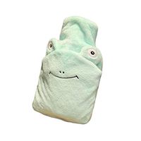 gentlecarin Hot Water Bottle with Soft Fleece Cover, Rubber Hot Water Bag Warm Relaxing Heat/Cold Therapy -2 Liters, Durable Classic HotWarm Water Bag for Pain Relief, Green