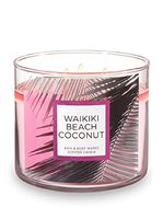 Bath and Body Works 3 Wick Scented Waikiki Beach Coconut 14.5 Ounce with Essential Oils