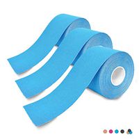 3-Pack Kinesiology Tape Pro Athletic Sports. Knee, Ankle, Muscle, Kinetic Sport Dynamic, Physical Therapy. Strong-Rock Breathable h2o Resist Cotton.Roll,Uncut,2in x 16.4ft.Bulk k Blue
