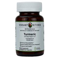VERDANT KITCHEN Turmeric and Black Pepper, Pure Certified Organic Whole Root, Raw Processed, Bioavaliability Enhanced, Zero Fillers, Vegan, USA Made, 60 x 350 mg
