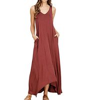 Sleeveless Dresses For Women Off Shoulder Beach Pocket Vest Long Maxi Dress Liraly