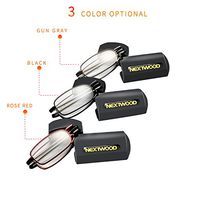 Reading Glasses 3 Color Black and Gun Gray and Red Reader Tight Folding Neutral Glasses Reading (Rose red, 1.5x)