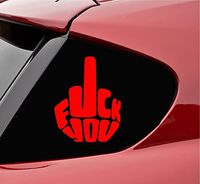 Slap-Art FCK You Typography Middle Finger Vinyl Decal Sticker (Red)