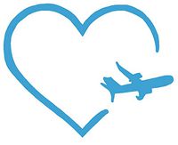 hBARSCI Love Planes & Flying Vinyl Decal - 5 Inches - for Cars, Trucks, Windows, Laptops, Tablets, Outdoor-Grade 2.5mil Thick Vinyl - Sky Blue