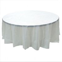 24 pcs (1 case) of Plastic Heavy Duty Premium Round tablecloths 84" Diameter Table Cover - White