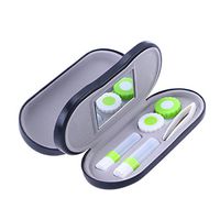 ULTNICE 2-in-1 Portable Eyeglass Case Contact Lens Case Double Use for Home Travel Kit (Black)