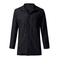 Men's Long Sleeve Solid Jacket,Clearance!! Males Slim Fit Pockets Tops Wool Outwear Slim Fit Trench Coat