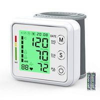 Automatic Wrist Blood Pressure Monitor,Ivkey Blood Pressure Cuff with Large Backlight LCD Display-BP Monitor, BP Cuff for Detecting Irregular Heartbeat-2 * 99 Memories, 2AAA and Carrying Case Include