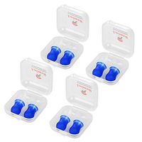 Luiswell Pressure Reducing Ear Plugs, 4 Pairs Silicone Reusable Ear Plugs Airplanes Earplugs for Adults Flight Travel with Carrying Cases