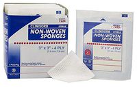 AMZ Medical Non-Woven Sponges 3" x 3". Pack of 80 Super Absorbent dressings for Wound Care. Non-linting. 4-ply Rayon/Poly Blend. Single use. Latex-Free.