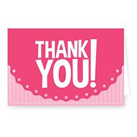 Pink Baby Girl Thank You Note Card with envelopes - New Baby, Baby Shower - Available in 25, 50 and 100 Packs