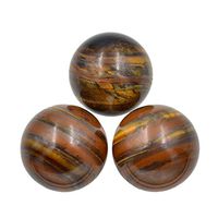 AD Beads Natural Gemstone Harmony Round Ball Crystal Healing Sphere Massage Rock 20~50mm (38 Yellow Tiger's Eye, 25mm)