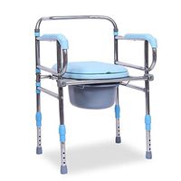 XWZJY Height Adjustable Medical Toilet Chair Stool Bedside Commode Seat Folding Shower Bench Extra Wide Safety Steel Frame for Adults, Disabled