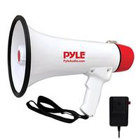 Pyle Megaphone Speaker PA Bullhorn - with Built-in Siren Rechargeable Battery, Auxiliary Jack  40 Watts & 1000 Yard Range - Record Function Ideal for Football, Baseball, Basketball Cheerleading Fans and Coaches or for Safety Drills - PMP48IR