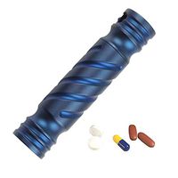 Mini Pill Fob Keychain Necklace Titanium Waterproof Portable Pill Holder Container Nitro Aspirin Pill Case for Pocket Pursue Daily Outdoor Camping Emergency Medication Aids,Blue