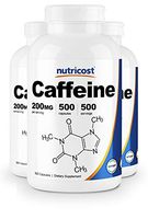 Nutricost Caffeine Pills (3 Bottles) - 200mg Capsules - 500 Count Each