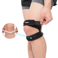 HURMES Patella Knee Strap for Running, Basketball, Sports, Squats, Meniscus Tear, Arthritis, ACL - Dual Adjustable Neoprene Knee Pain Relief Patella Strap Band Brace for Men Women Knee Support (Black)