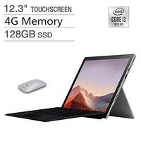 Newest Microsoft Surface Pro 7 12.3" Touch-Screen (2736 x 1824) with Mobile Mouse | Intel Core i3-1005G1 | 4GB Memory | 128GB SSD | WiFi | Black Keyboard | Windows 10 | Platinum