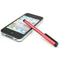 5pack Red Universal Small Touch Stylus Metal Pen for Mobile Phone Cell Smart Phone Tablet iPad iPhone (Red)