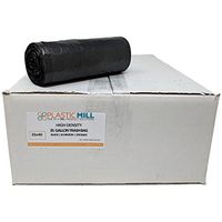PlasticMill 35 Gallon Garbage Bags, High Density: Black, 16 Micron, 33x40, 250 Bags.