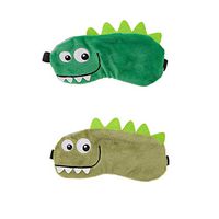 Dinosaur Childrens Sleeping Masks Sleep Aid Travel Blackout Blindfolds (Bright Green)