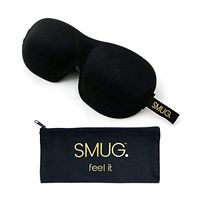 SMUG Eyelash Friendly Contoured 3D Blackout Beauty Sleep Mask/Eye Mask Set with Storage Bag, Black