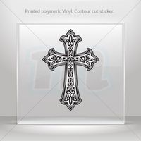 Decal Stickers High Detailed Cross Design Tablet Laptop Weatherproof Sports c (7 X 4.88 in)