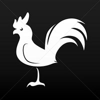 Decal Stickers Rooster Cockerel Gallus Hobbies Motorbike Vehicle Table White (4 X 3.95 In)