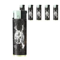 JS & Caren Vintage Pirate Ship Lighters S2 Set of 5 Electronic Flame Cigarette Smoking Retro High Seas