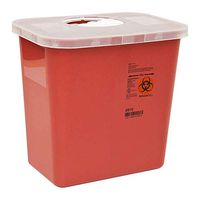 MCK89702800 - Covidien Multi-purpose Sharps Container 1-Piece 10H X 10.5W X 7.25D Inch Red Base Rotor Lid