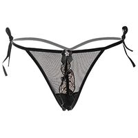 Women Thongs, Women's Lace G-String Thong Panties Assorted Cute T-Back Tanga Lingerie Underwear（Black，Free Size）
