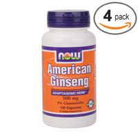Now Foods American Ginseng 5% Ginsenosides - 100 Caps 4 Pack