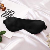 THXSILK 22 Momme Mulberry Silk Eye Mask, Super Smooth Sleep Mask, Soft Eye Cover for Good Night Sleep, Comfortable Travel and Nap, with Wide Head Strap for Woman/Man/Kids,Black