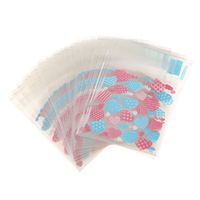 200pcs Cellophane Bags Self Adhesive Seal Lipstick Cookie Bags Cello Packing Bags for Valentine's Day Wedding Festival Party Supply- Colorful Heart