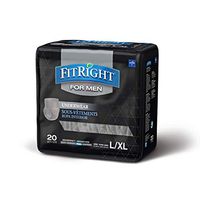 Medline - FIT23MLXL FitRight Incontinence Underwear For Men, Disposable Underwear with Heavy Absorbency, Large/XL, 20 Count